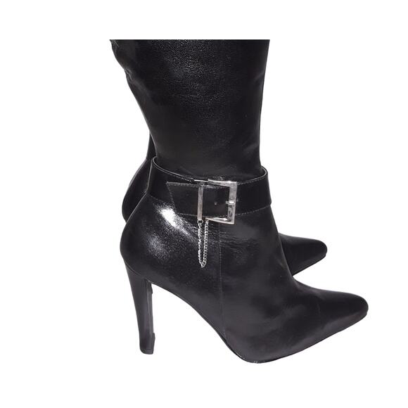 Colin Stuart Sz 6 Genuine Leather Boots With Silver Side Buckle - Picture 2 of 7